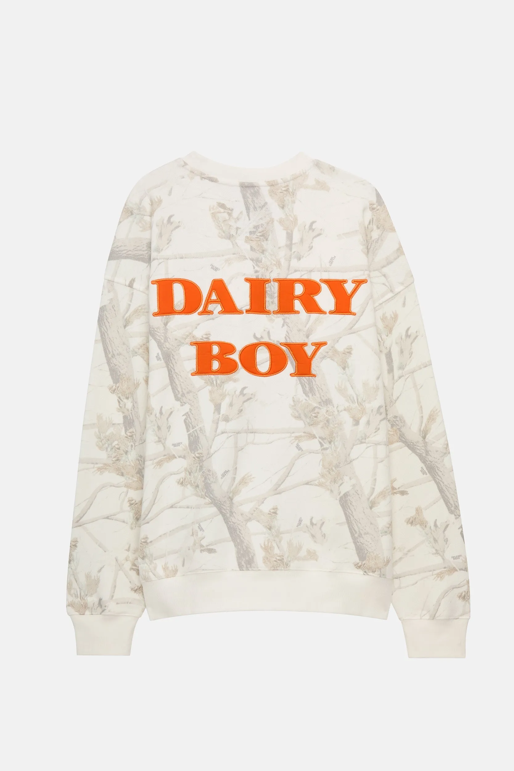 Study Break Oversized Crewneck - Woodland Camo/Champion Orange sold by Dairy Boy