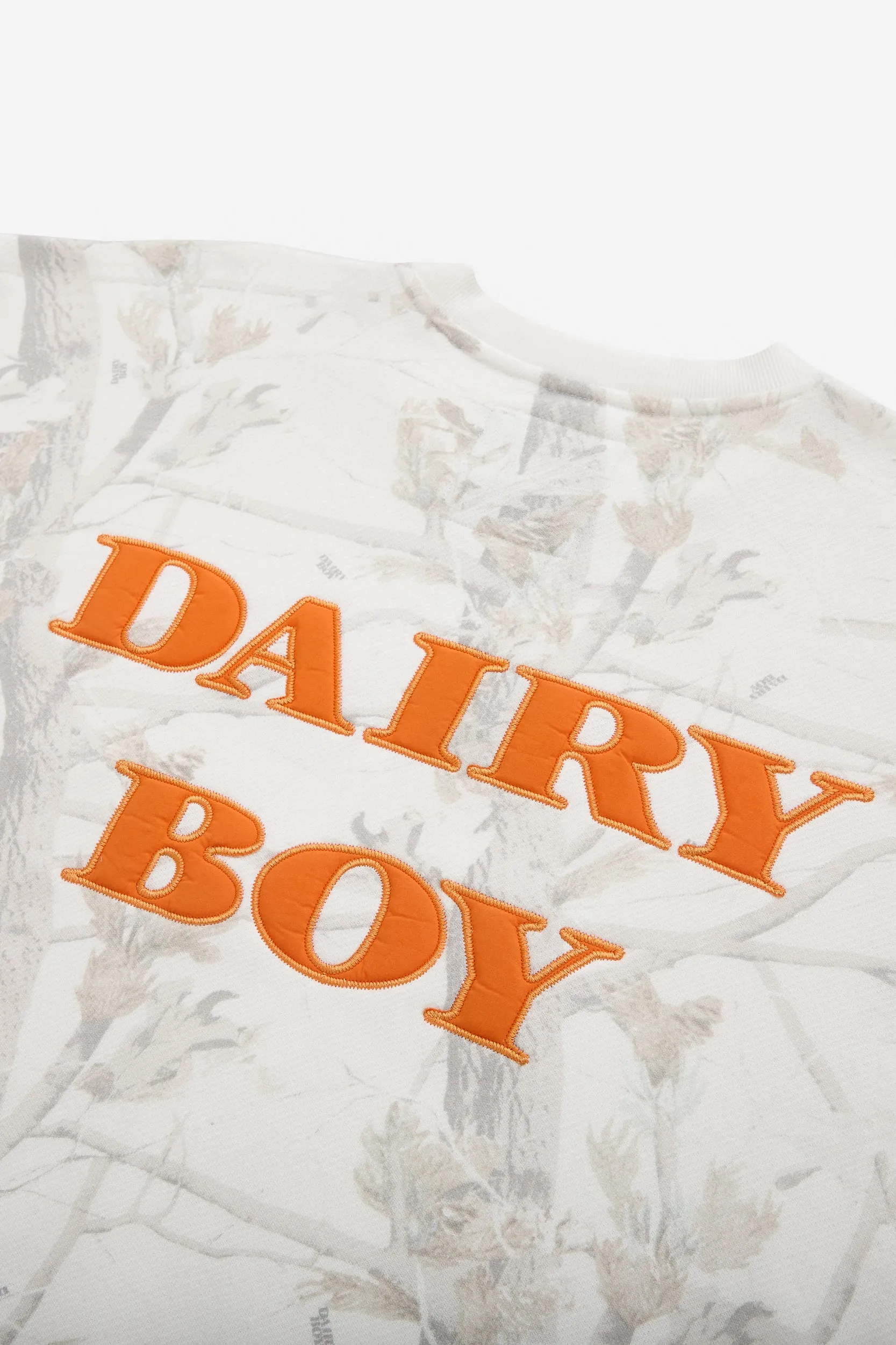 Study Break Oversized Crewneck - Woodland Camo/Champion Orange sold by Dairy Boy product image thumbnail 2