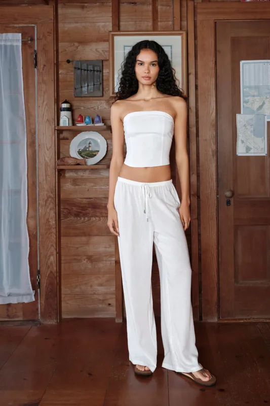 Everyday Linen Pant - Bright White made by Dairy Boy