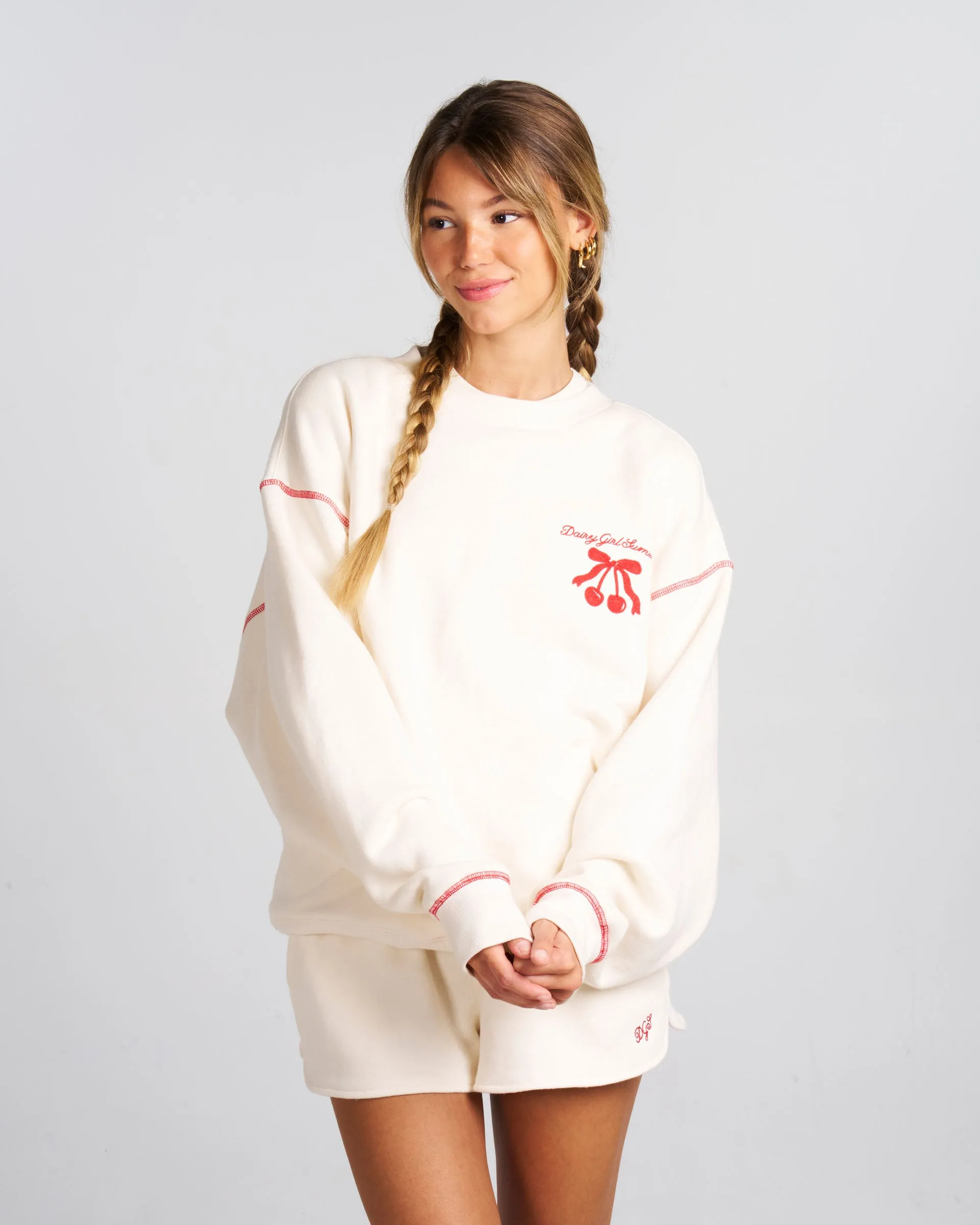 Cherry Stitch Pullover sold by Dairy Boy