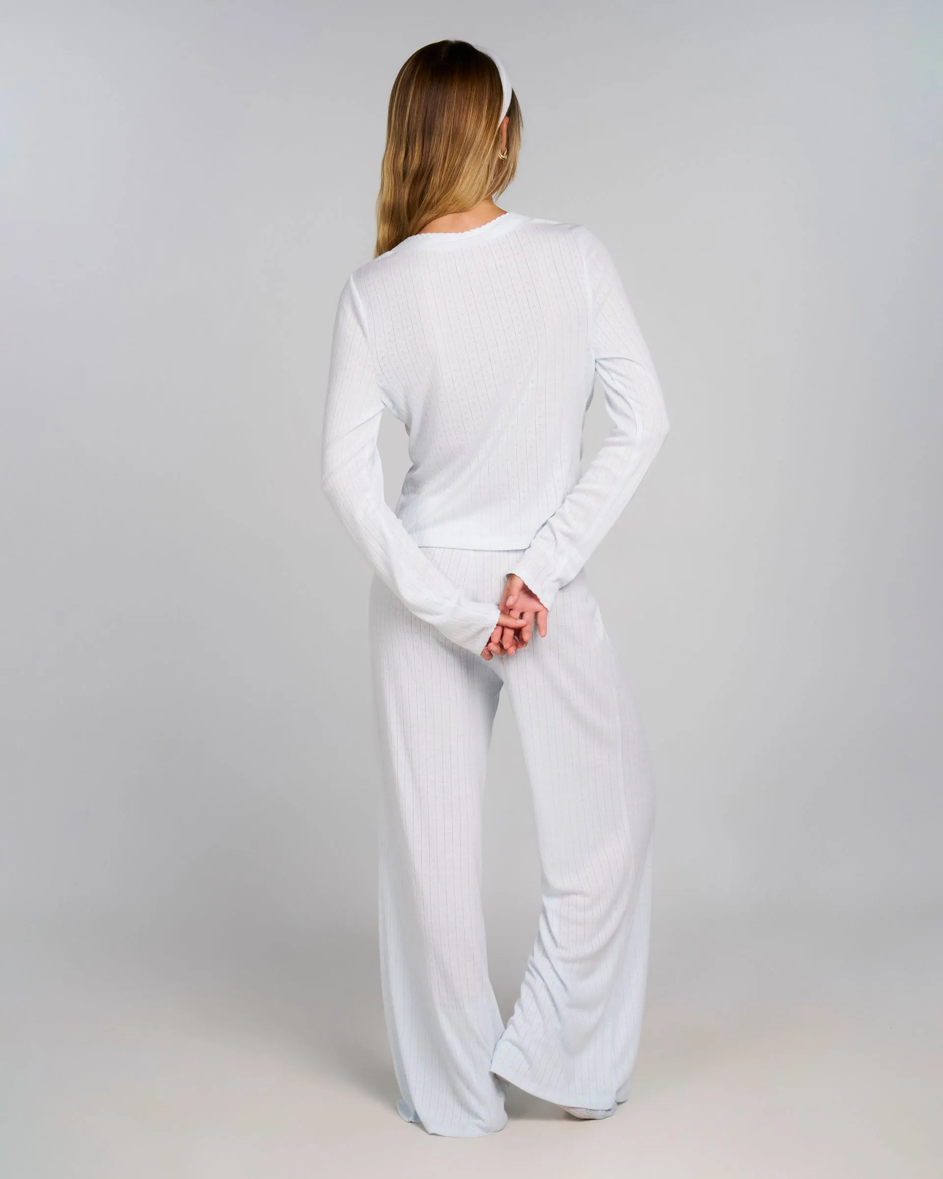 Pointelle Sleep Pants - Powder Blue sold by Dairy Boy product image thumbnail 3