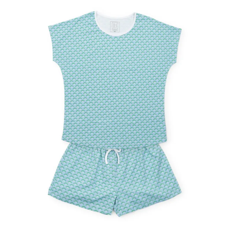 SALE Riley Women's Pima Cotton Pajama Short Set - Cool Blooms sold by Lila and Hayes