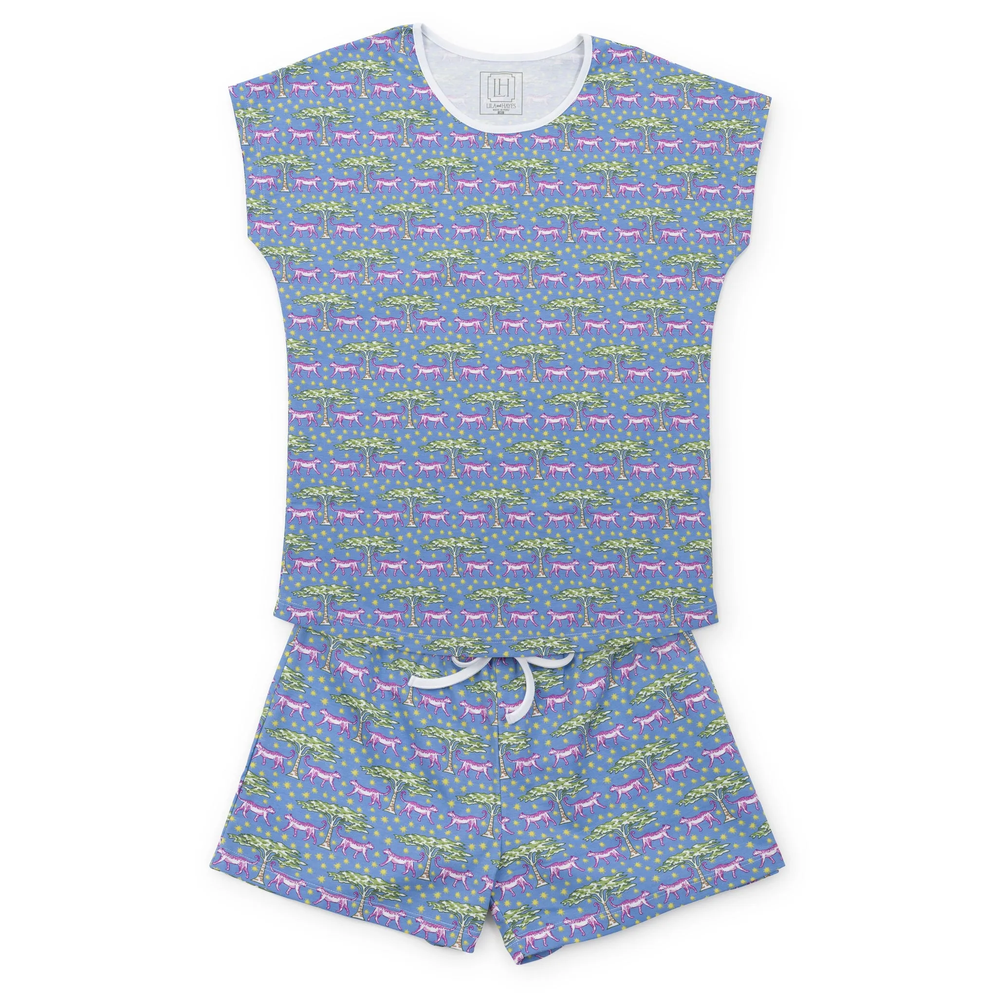 Riley Women's Pajama Short Set - Royal Safari sold by Lila and Hayes