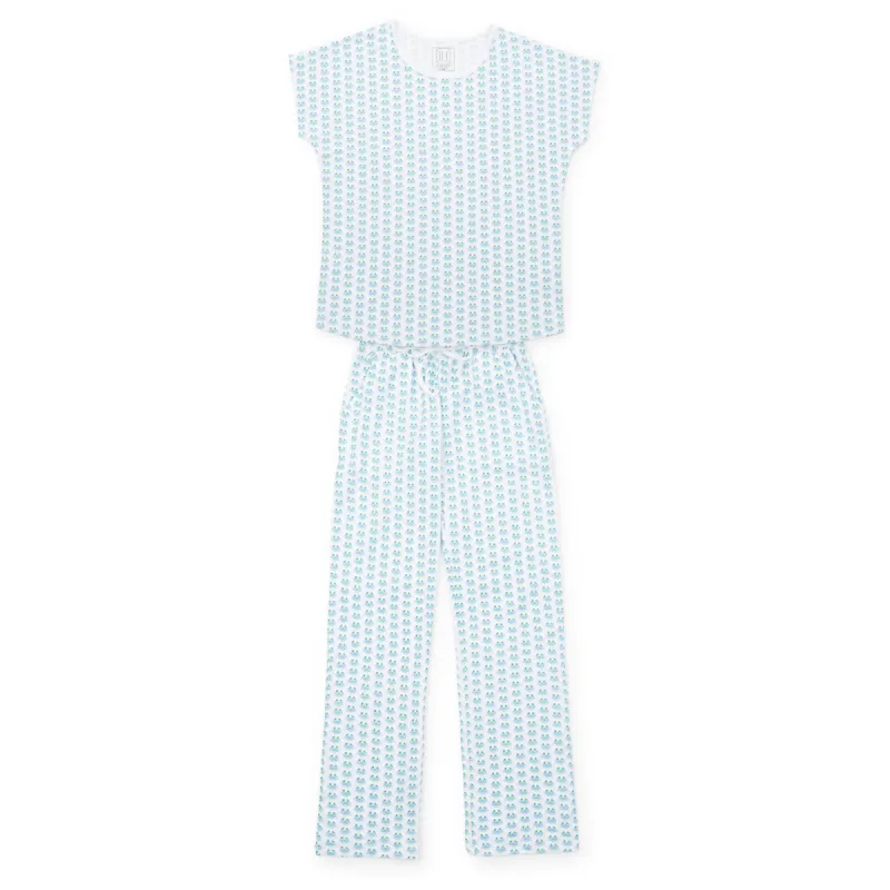 Marcia Women's Pima Cotton Pajama Pant Set - Cool Crabs sold by Lila and Hayes