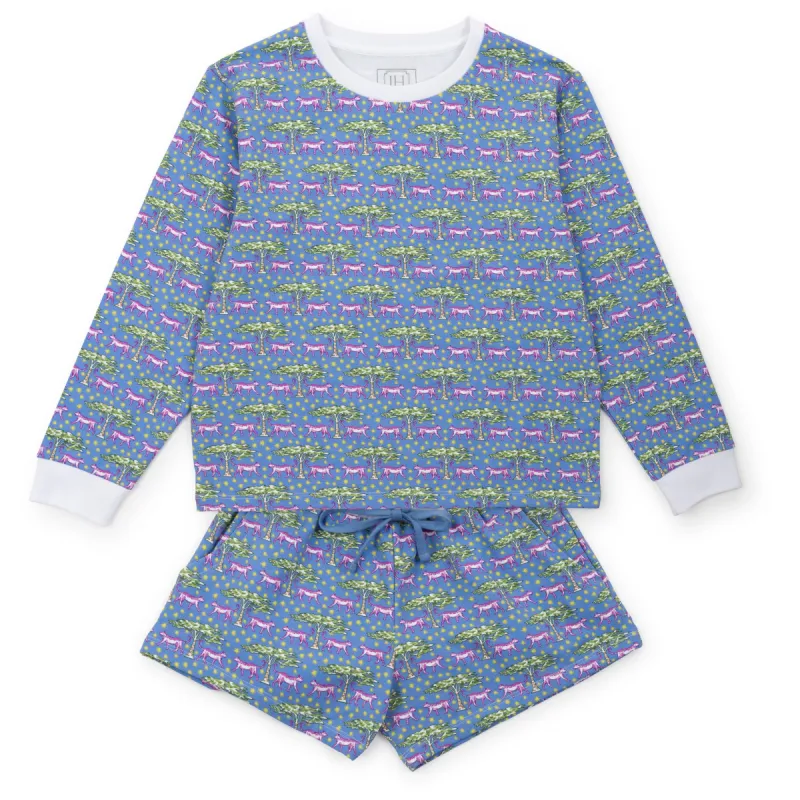 Janann Women's Sweatshirt Short Set - Royal Safari sold by Lila and Hayes