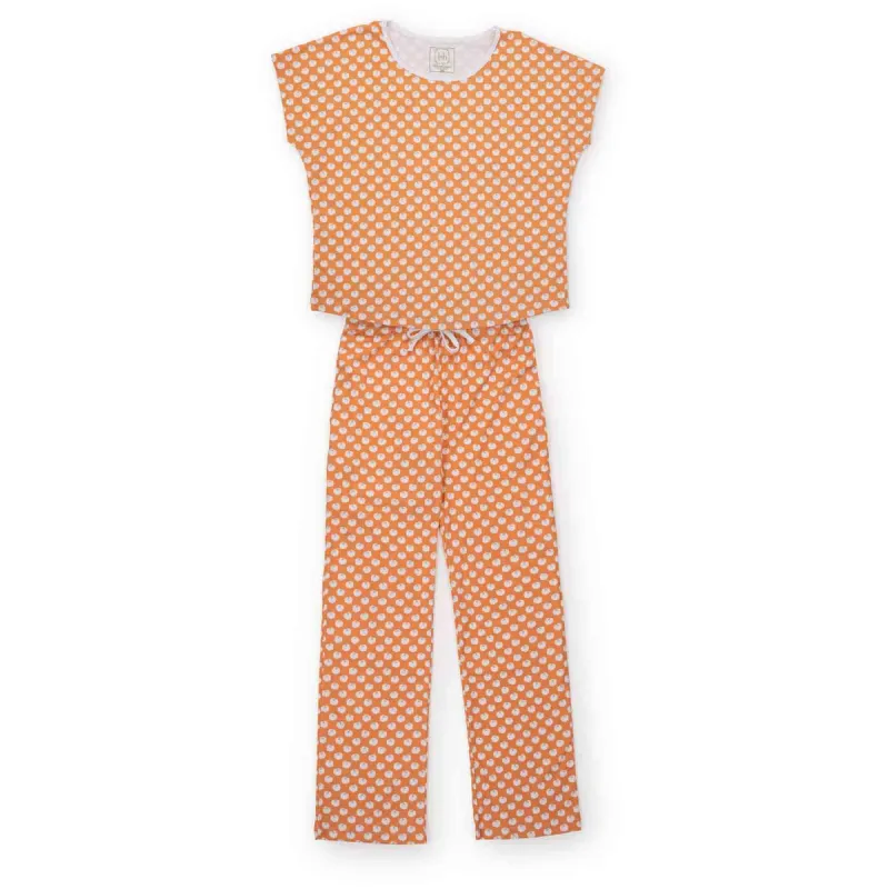 Marcia Women's Pima Cotton Pajama Pant Set - Fall Pumpkins sold by Lila and Hayes
