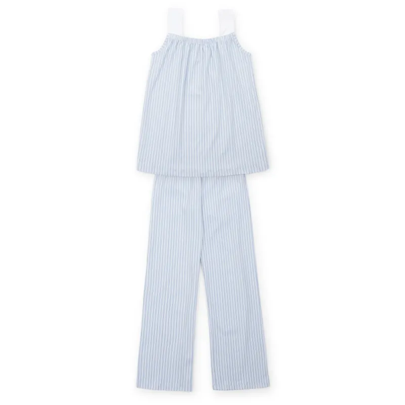Pennie Women's Pajama Pant Set - Stripes in Blue made by Lila and Hayes