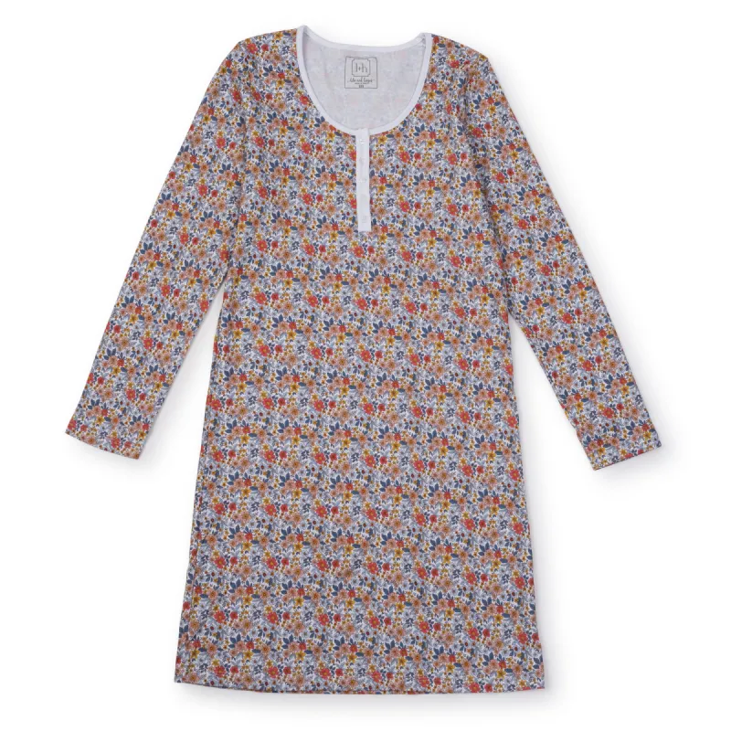 SALE Ann Women's Longsleeve Nightgown - Falling For Floral sold by Lila and Hayes