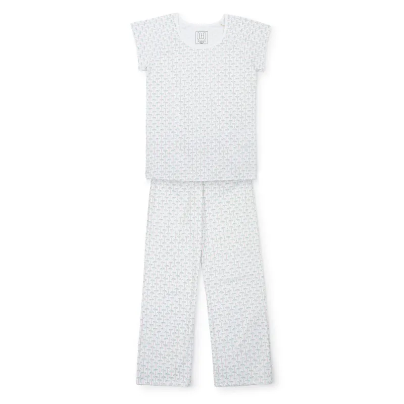 SALE Mamie Women's Pima Cotton Pajama Pant Set - Pacific Palms Pink sold by Lila and Hayes