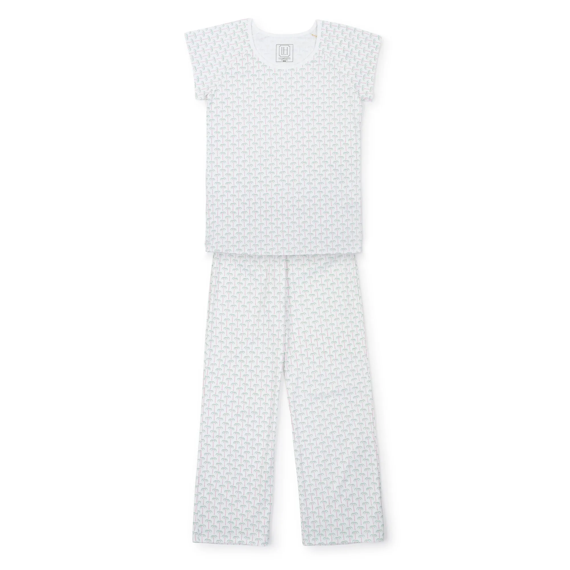 SALE Mamie Women's Pima Cotton Pajama Pant Set - Pacific Palms Pink sold by Lila and Hayes