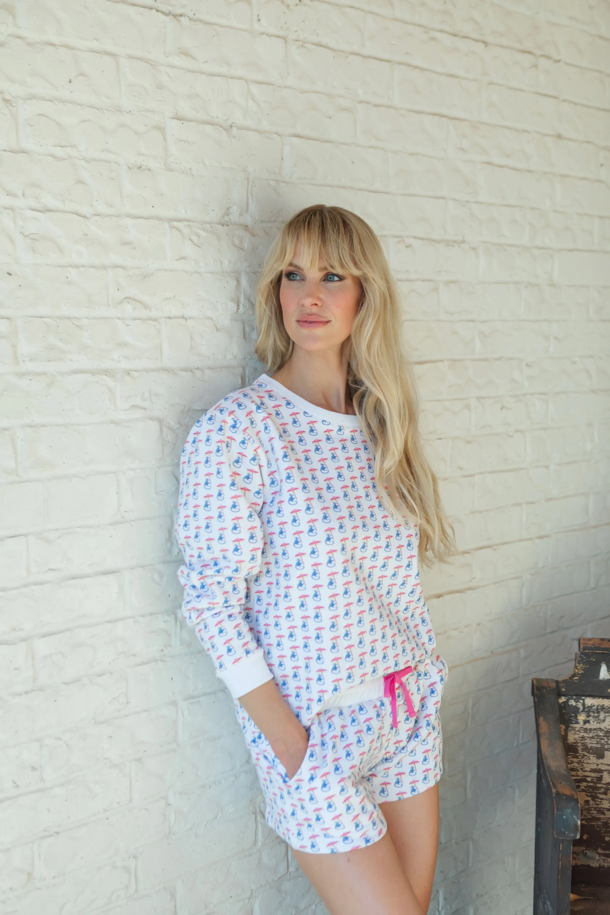 SALE Janann Women's Pima Cotton Sweatshirt Short Set - Majestic Monkey sold by Lila and Hayes product image thumbnail 5