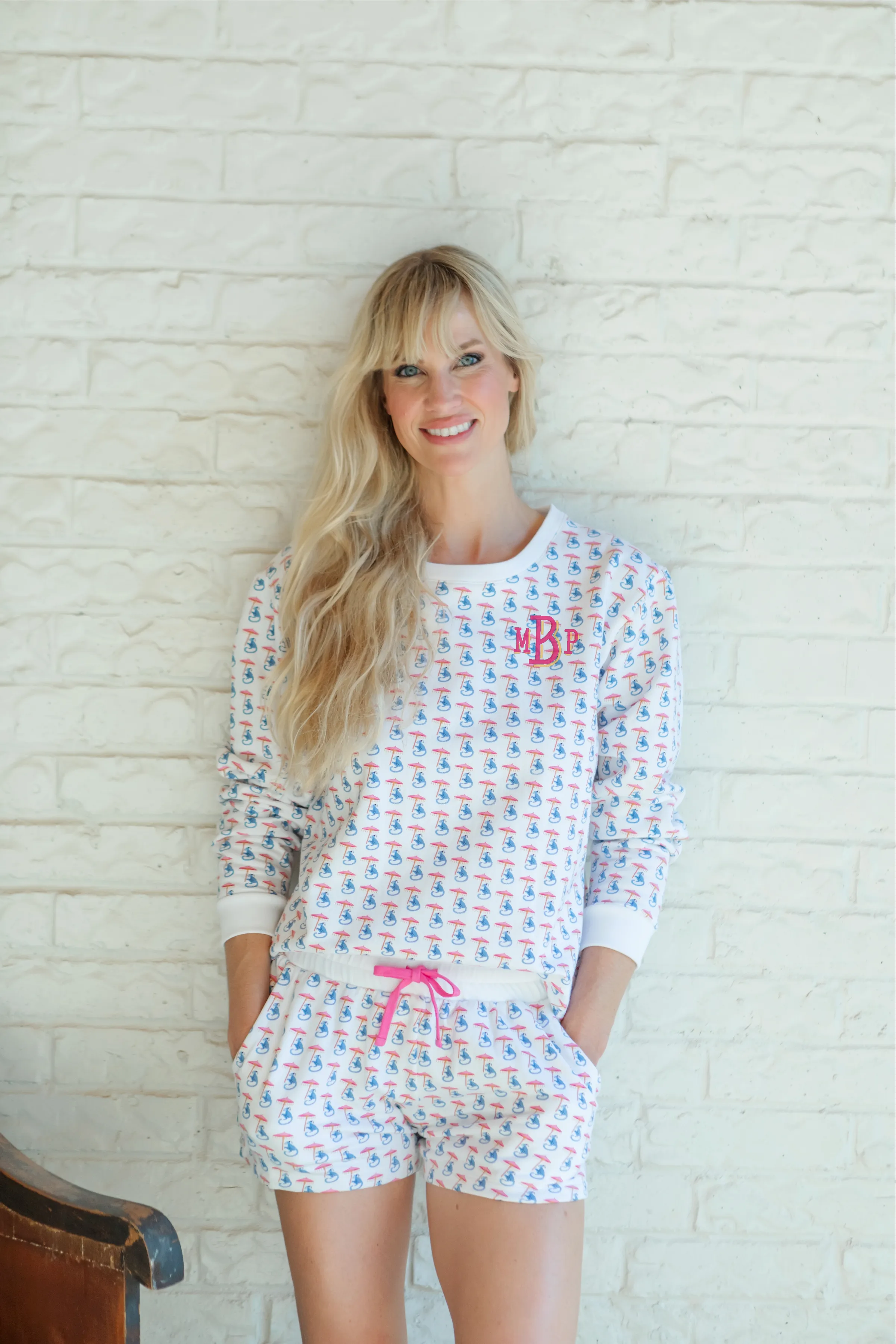 SALE Janann Women's Pima Cotton Sweatshirt Short Set - Majestic Monkey sold by Lila and Hayes product image thumbnail 4