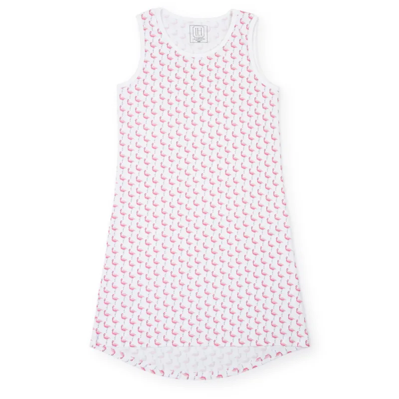 Katie Women's Pima Cotton Nightgown - Fabulous Flamingos sold by Lila and Hayes