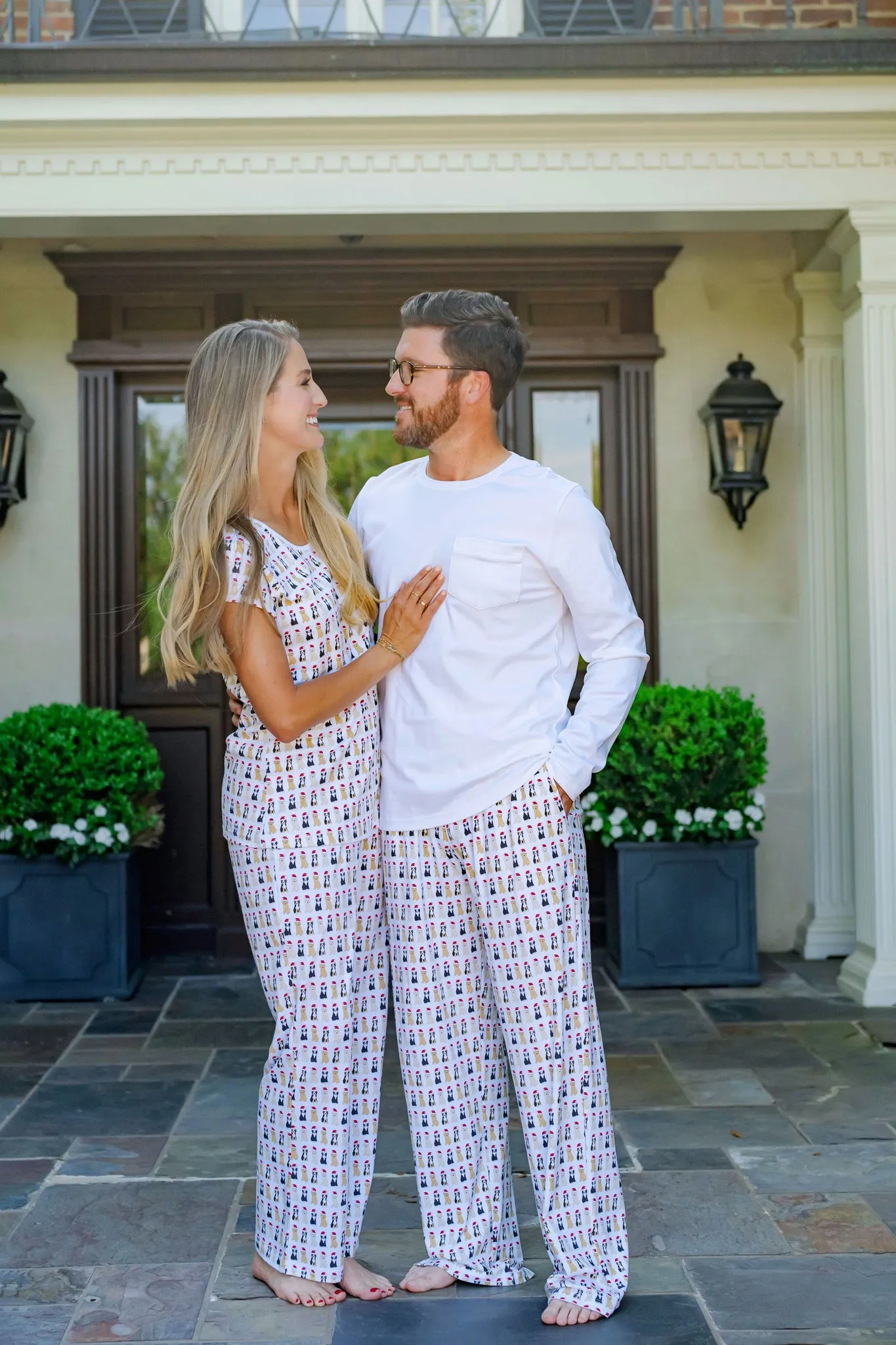 SALE Mamie Women's Pima Cotton Pajama Pant Set - Christmas Pups sold by Lila and Hayes product image thumbnail 2