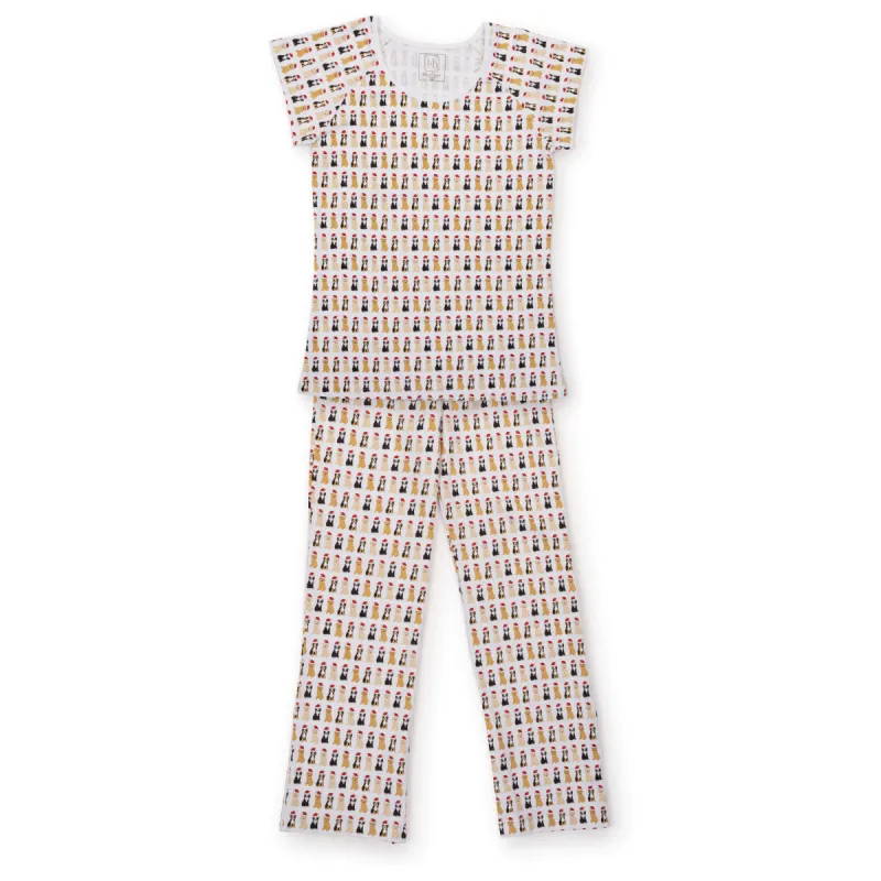 SALE Mamie Women's Pima Cotton Pajama Pant Set - Christmas Pups sold by Lila and Hayes