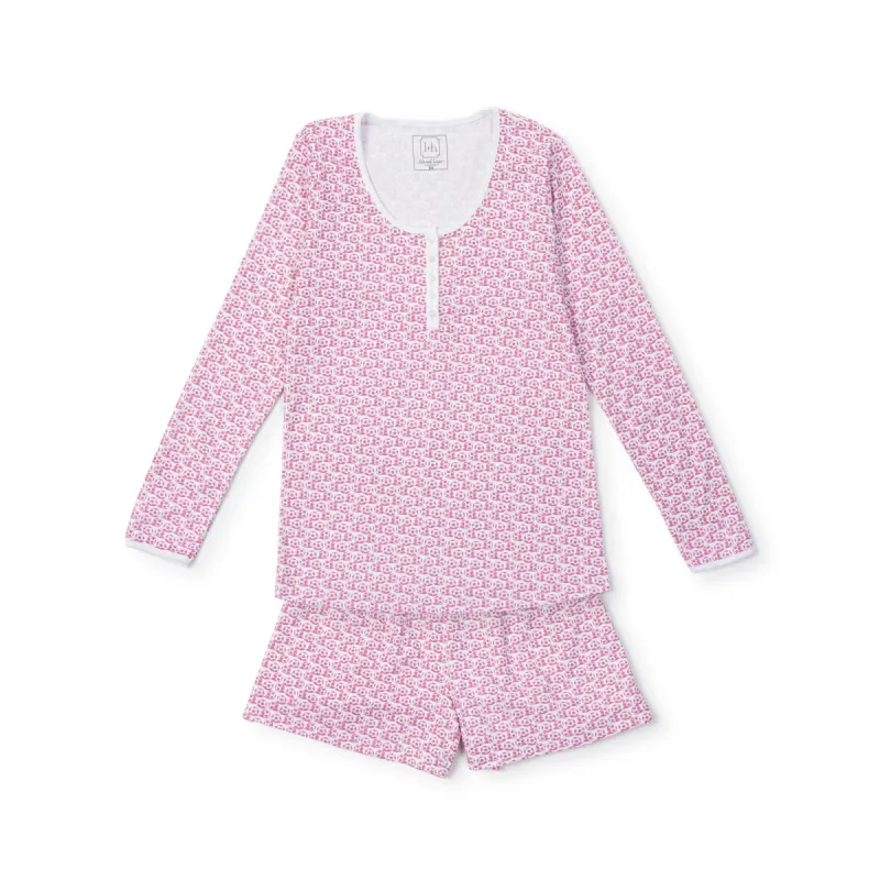 SALE Marty Women's Pima Cotton Pajama Short Set - Soccer Shots Pink sold by Lila and Hayes