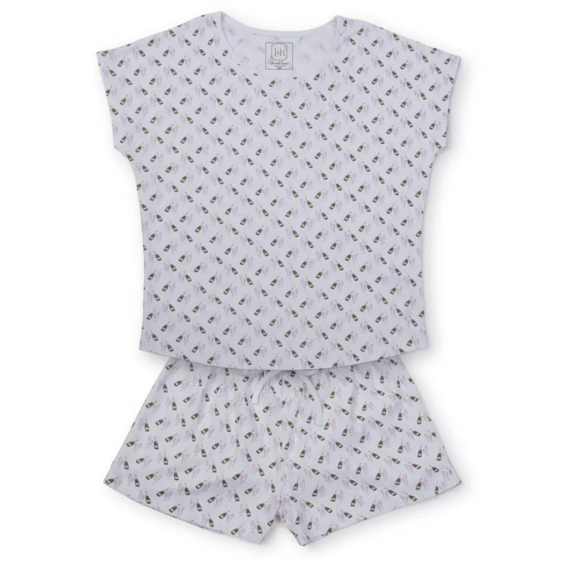 SALE Riley Women's Pajama Short Set - Cheers to Champagne sold by Lila and Hayes