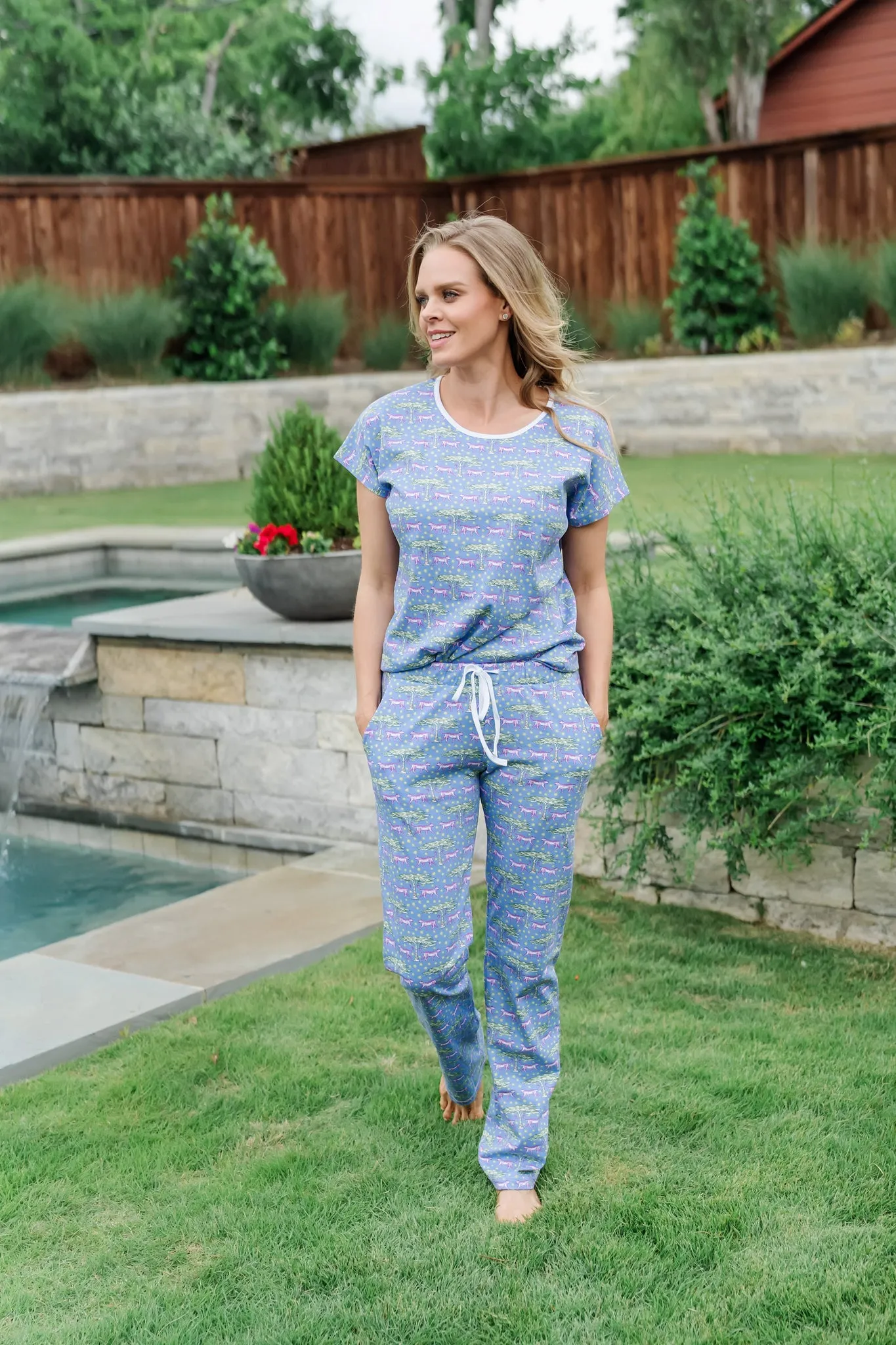 Marcia Women's Pajama Pant Set Royal Safari sold by Lila and Hayes product image thumbnail 3