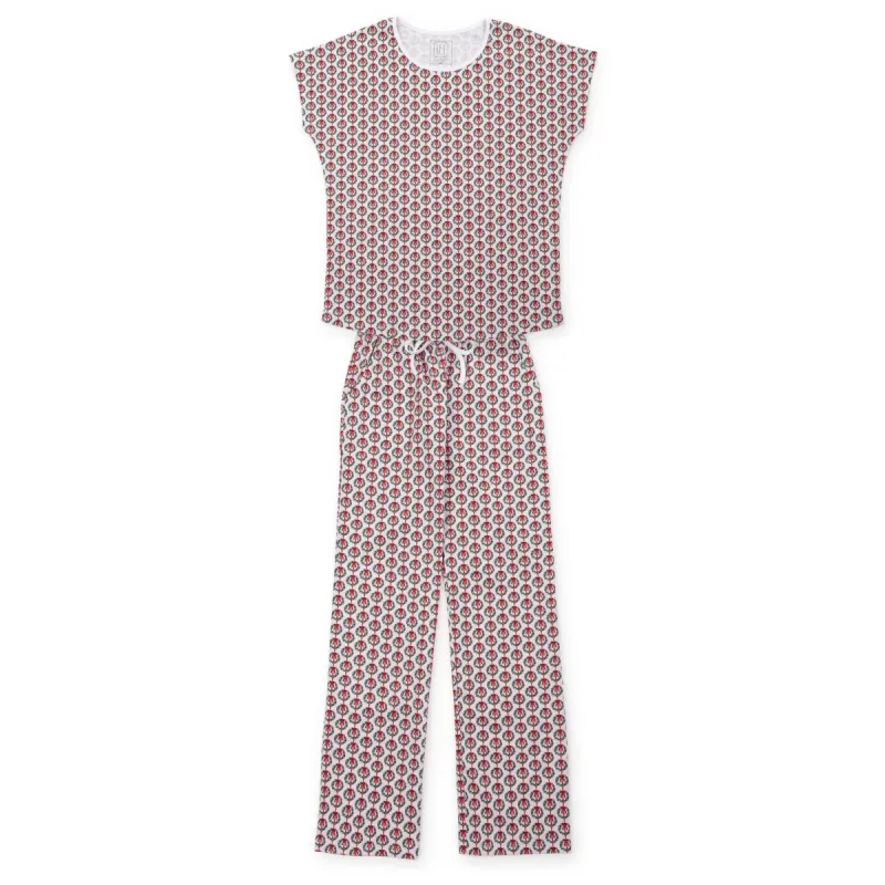 Marcia Women's Pajama Pant Set - Pink Wreaths sold by Lila and Hayes
