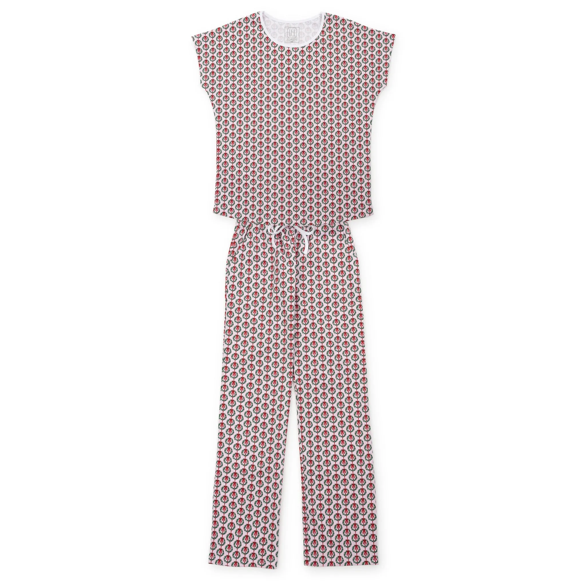 Marcia Women's Pajama Pant Set - Pink Wreaths sold by Lila and Hayes
