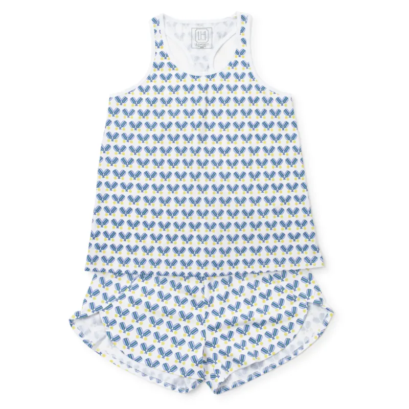 Alyssa Women's Pajama Short Set - Pickleball Blue sold by Lila and Hayes