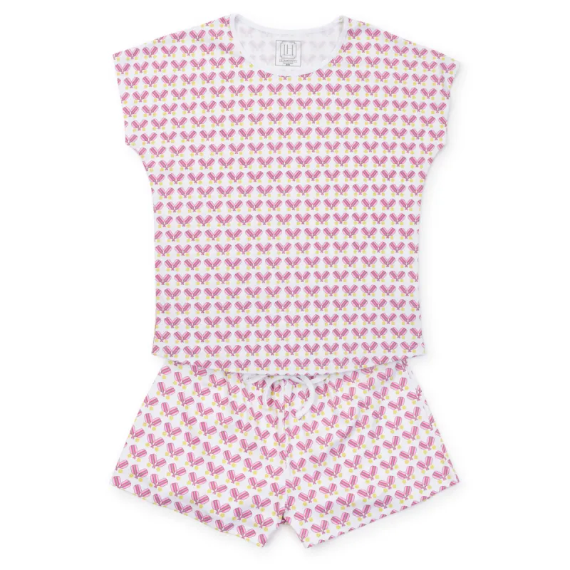 Riley Women's Pajama Short Set - Pickleball Pink sold by Lila and Hayes