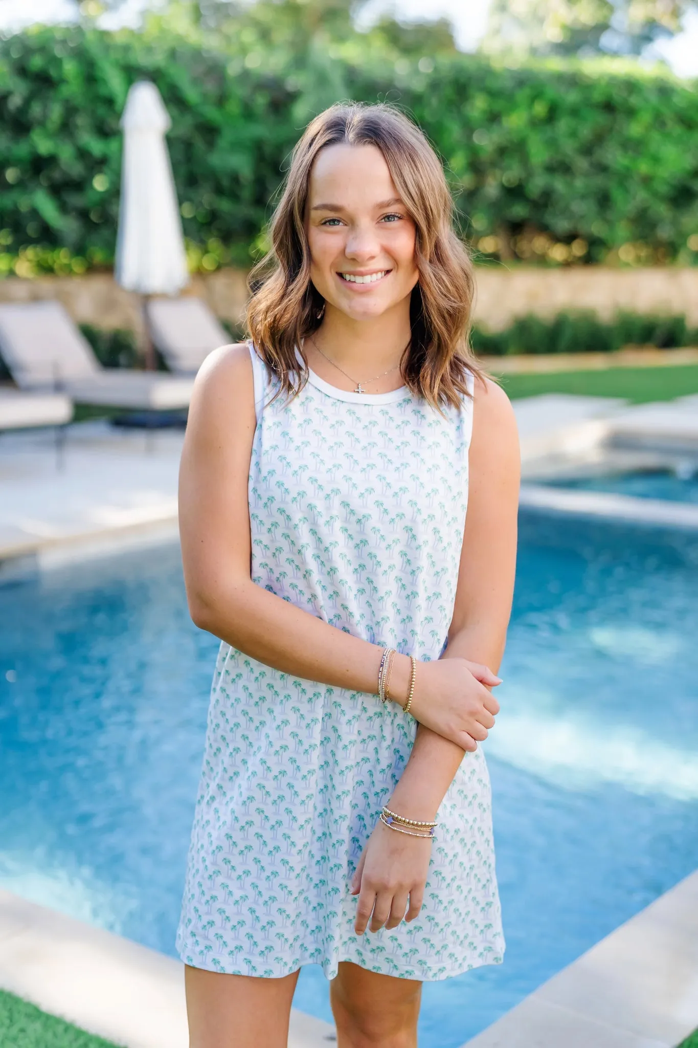 Katie Women's Nightgown - Palm Tree Isle Blue sold by Lila and Hayes product image thumbnail 4