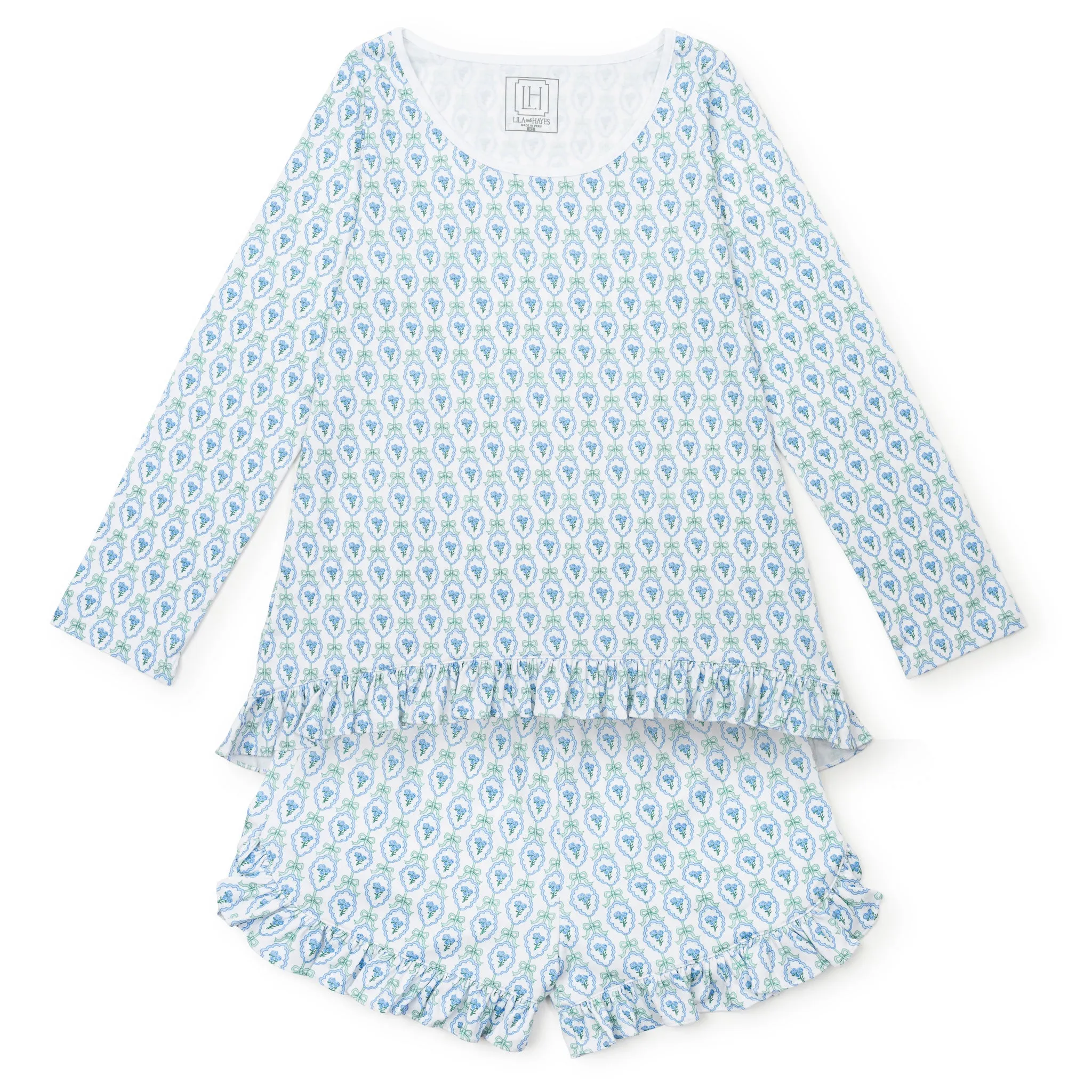 Kathryn Women's Pajama Short Set - Hampton Blooms sold by Lila and Hayes