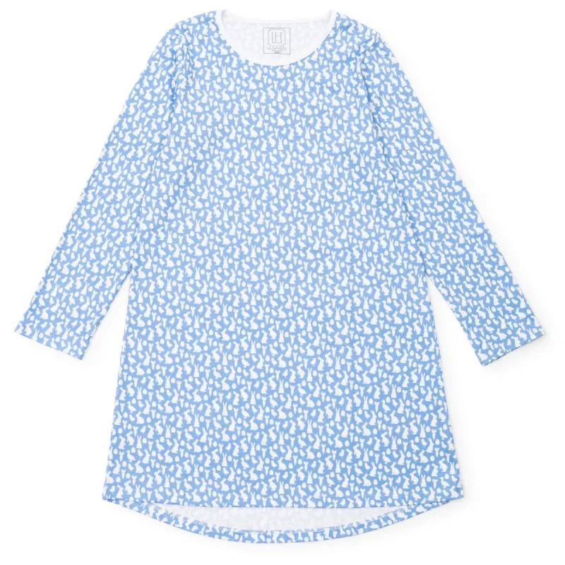 Ann Women's Longsleeve Nightgown - Easter Time Blue sold by Lila and Hayes