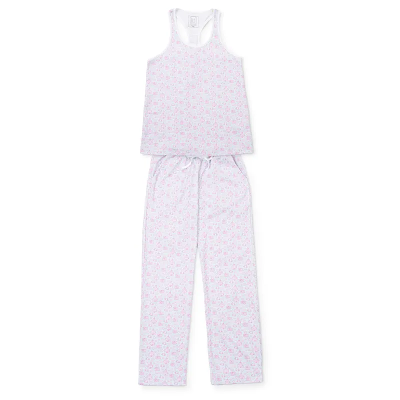 Sharon Women's Pajama Pant Set Sandcastles Pink sold by Lila and Hayes