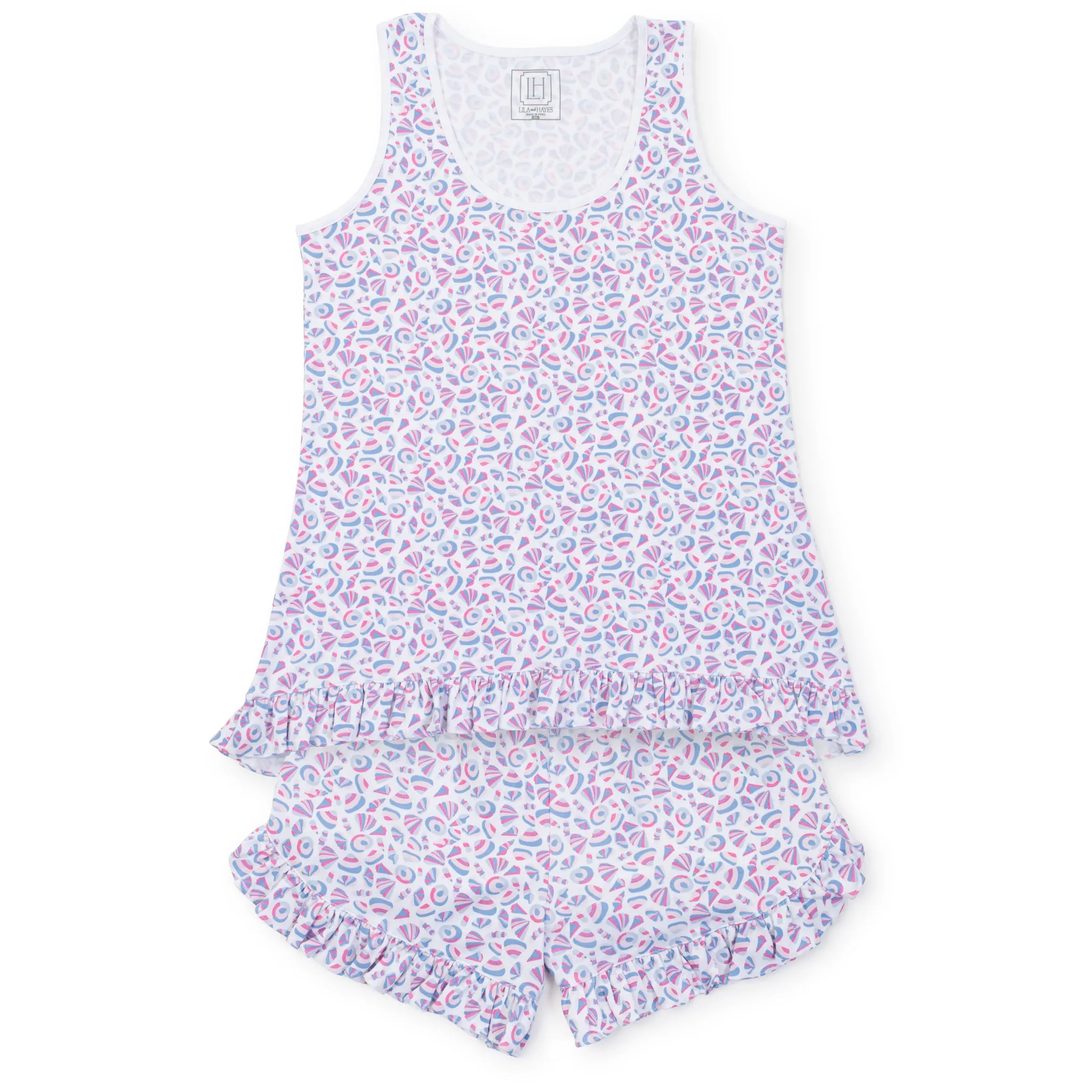 Mallory Women's Pajama Short Set Seashells on the Seashore sold by Lila and Hayes