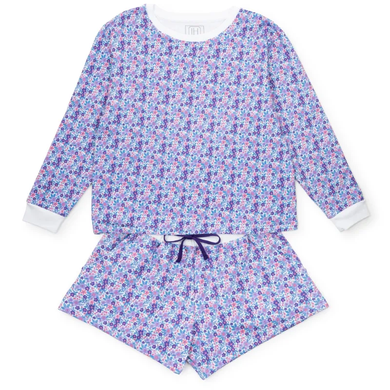 Janann Women's Sweatshirt Short Set - Blackberry Floral sold by Lila and Hayes