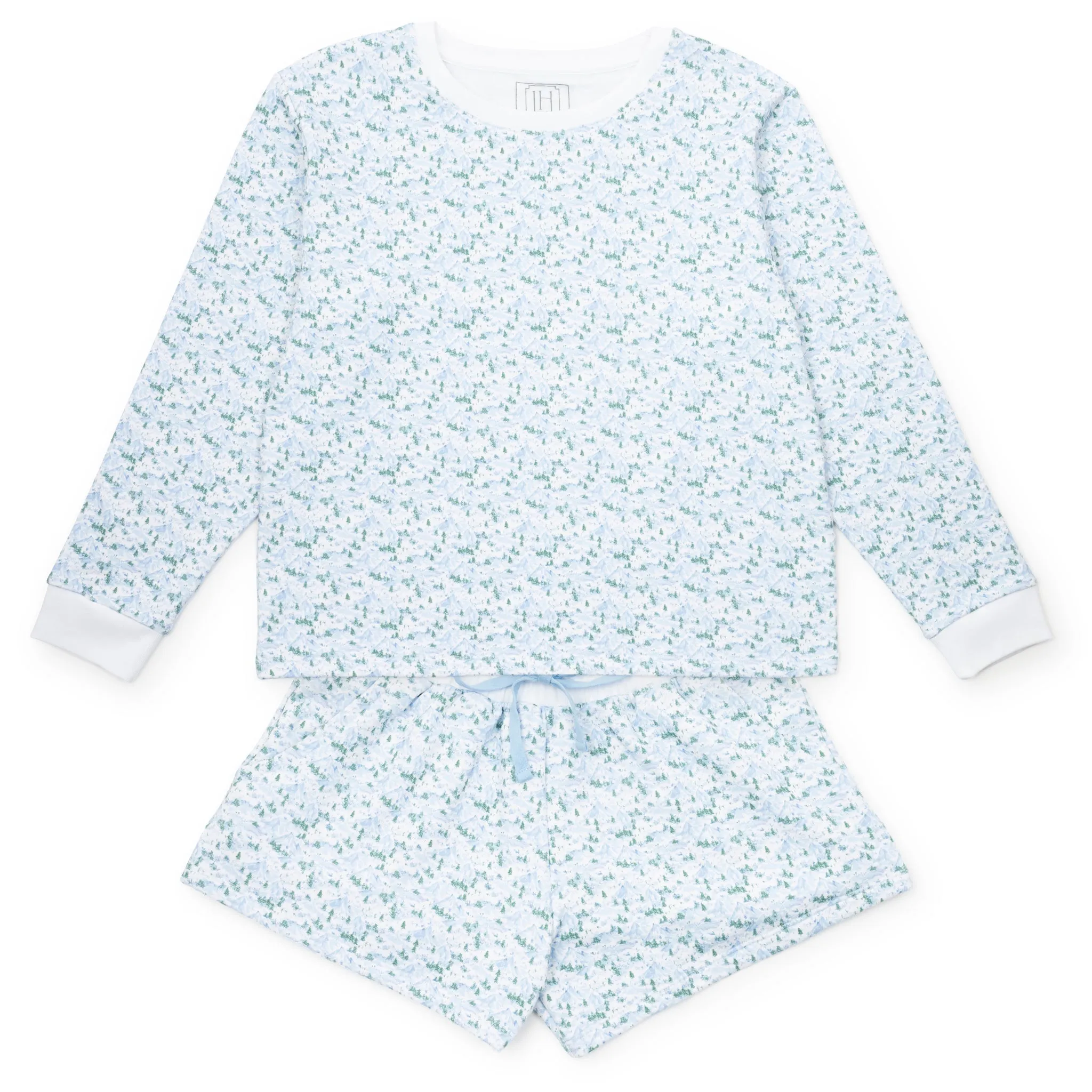Janann Women's Sweatshirt Short Set SnowCapped Mountains sold by Lila and Hayes