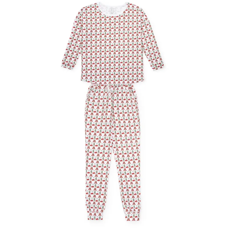 Sarah Women's Longsleeve Jogger Set - Cowboy Christmas sold by Lila and Hayes