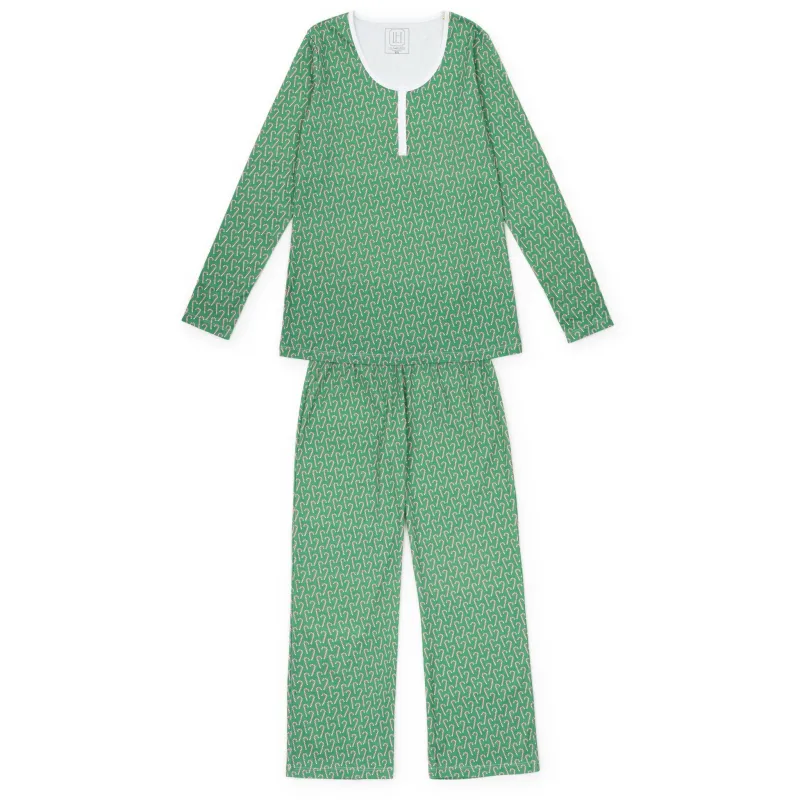 Calli Women's Longsleeve Pajama Pant Set - Candy Cane Lane sold by Lila and Hayes