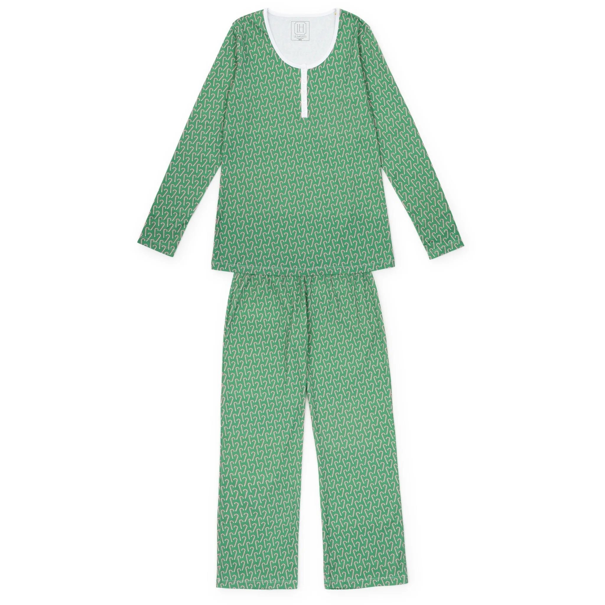 Calli Women's Longsleeve Pajama Pant Set Candy Cane Lane sold by Lila and Hayes
