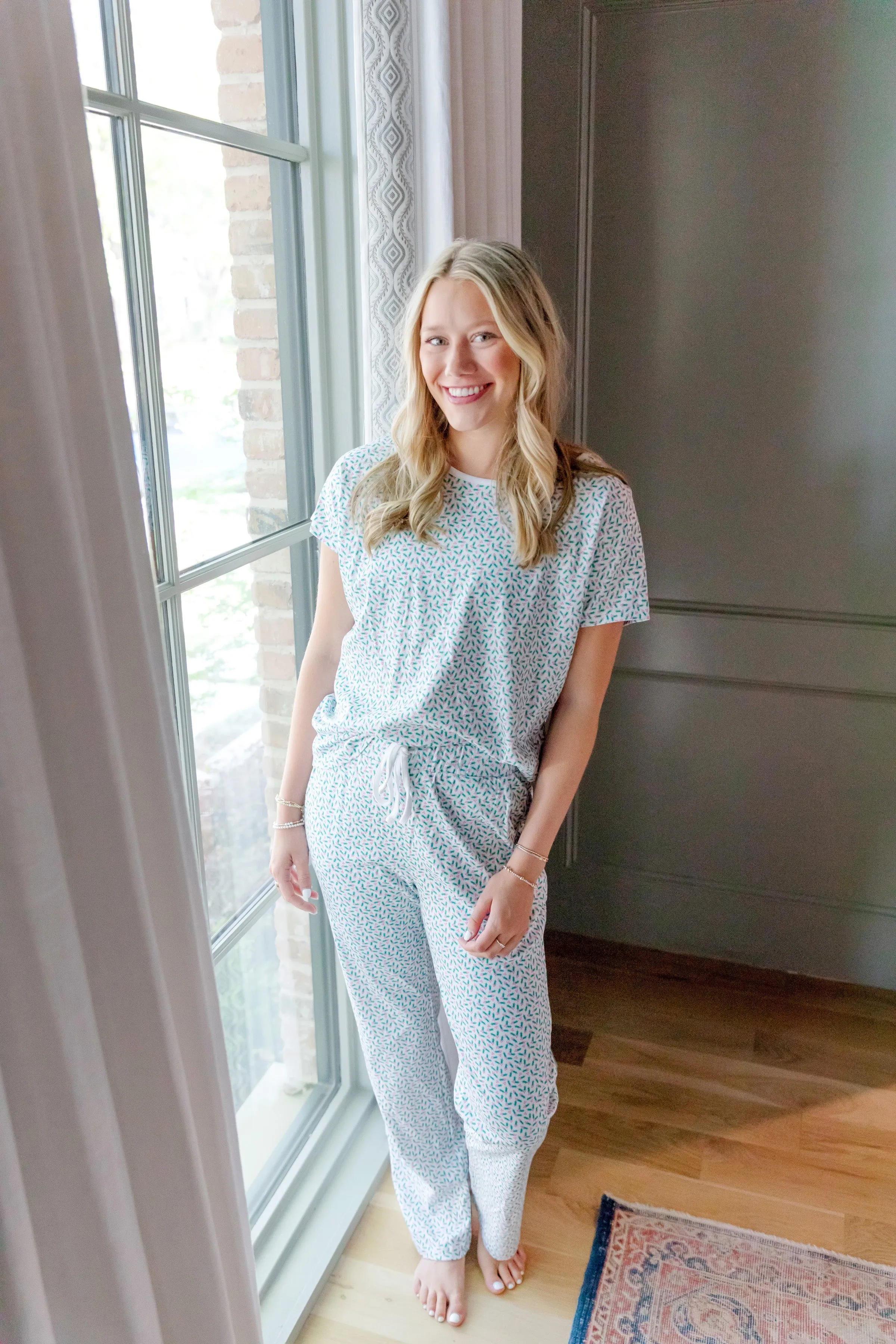 Marcia Women's Pajama Pant Set Holly Holiday sold by Lila and Hayes product image thumbnail 3