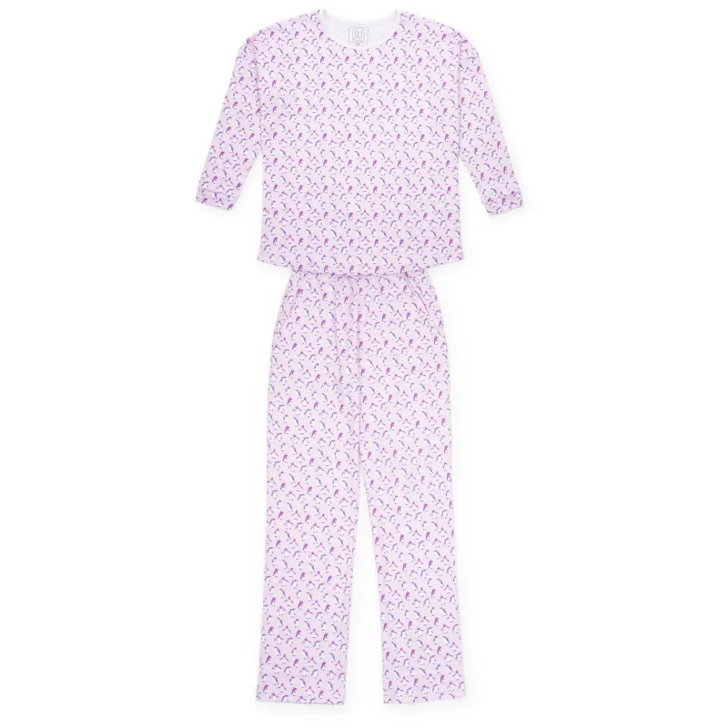 Audrey Women's Longsleeve Top Pant Set - Penguin Party Pink made by Lila and Hayes