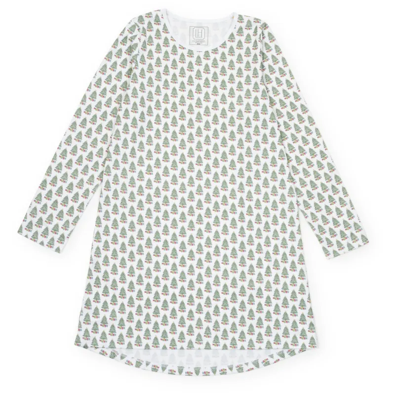Ann Women's Longsleeve Nightgown - Under the Christmas Tree sold by Lila and Hayes