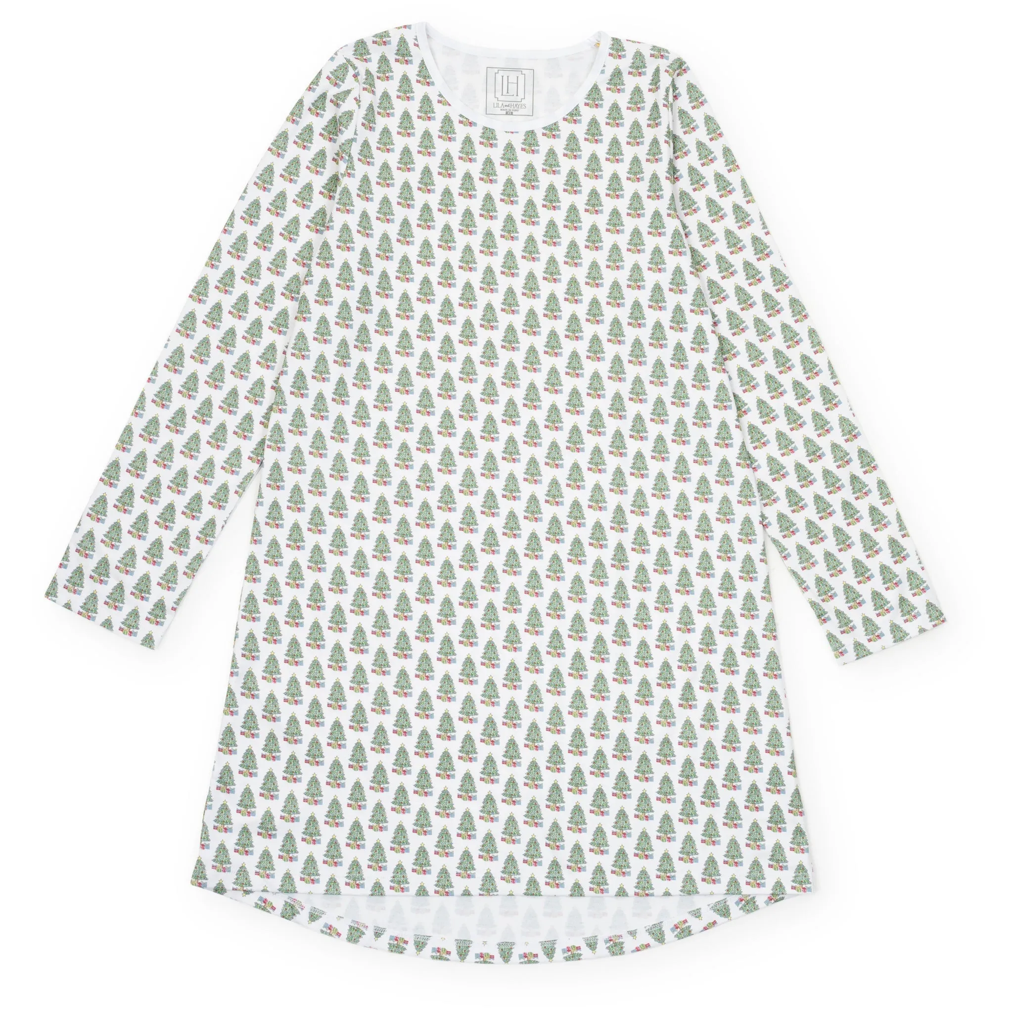 Ann Women's Longsleeve Nightgown - Under the Christmas Tree sold by Lila and Hayes