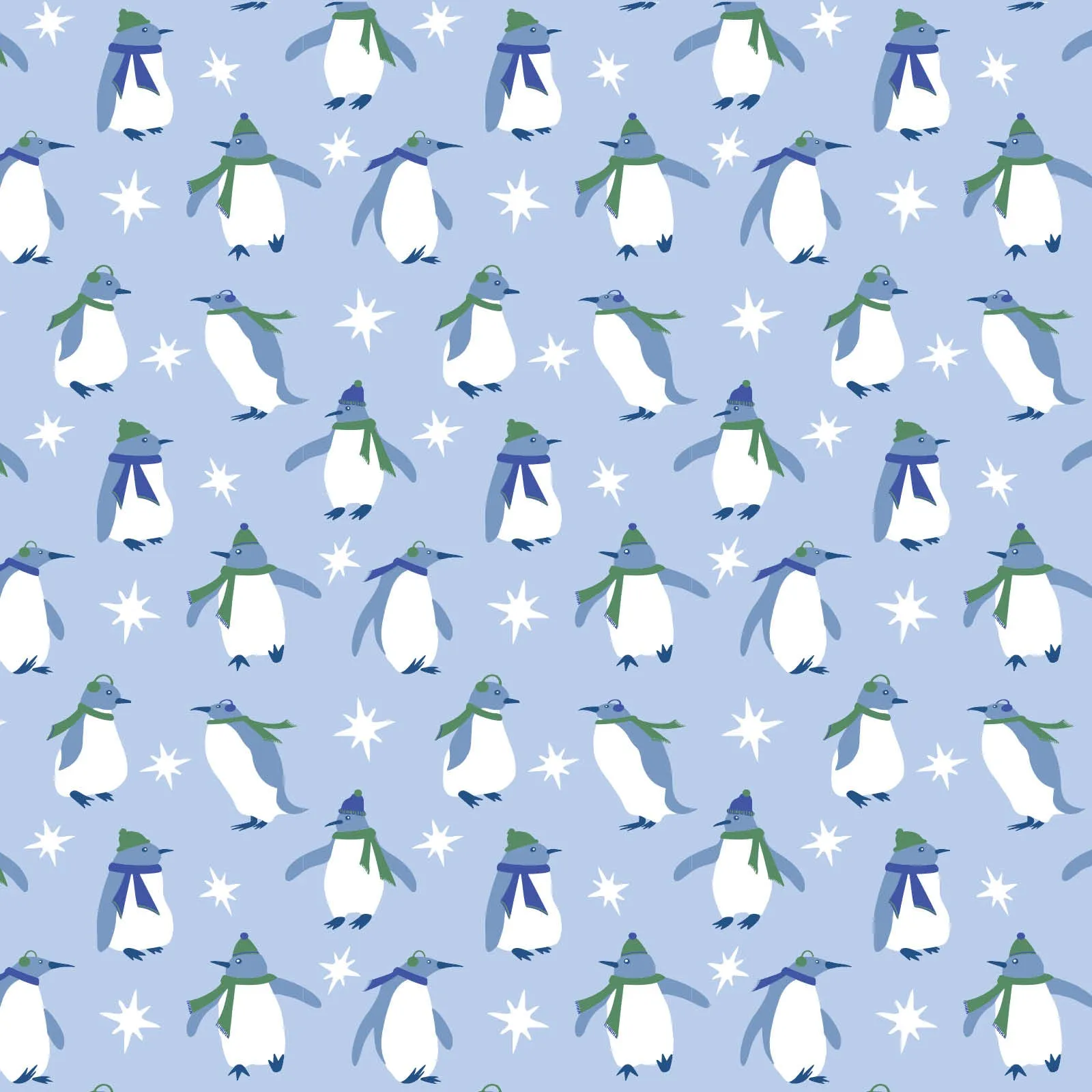 Anna Women's Longsleeve Short Set - Penguin Party Blue sold by Lila and Hayes product image thumbnail 2