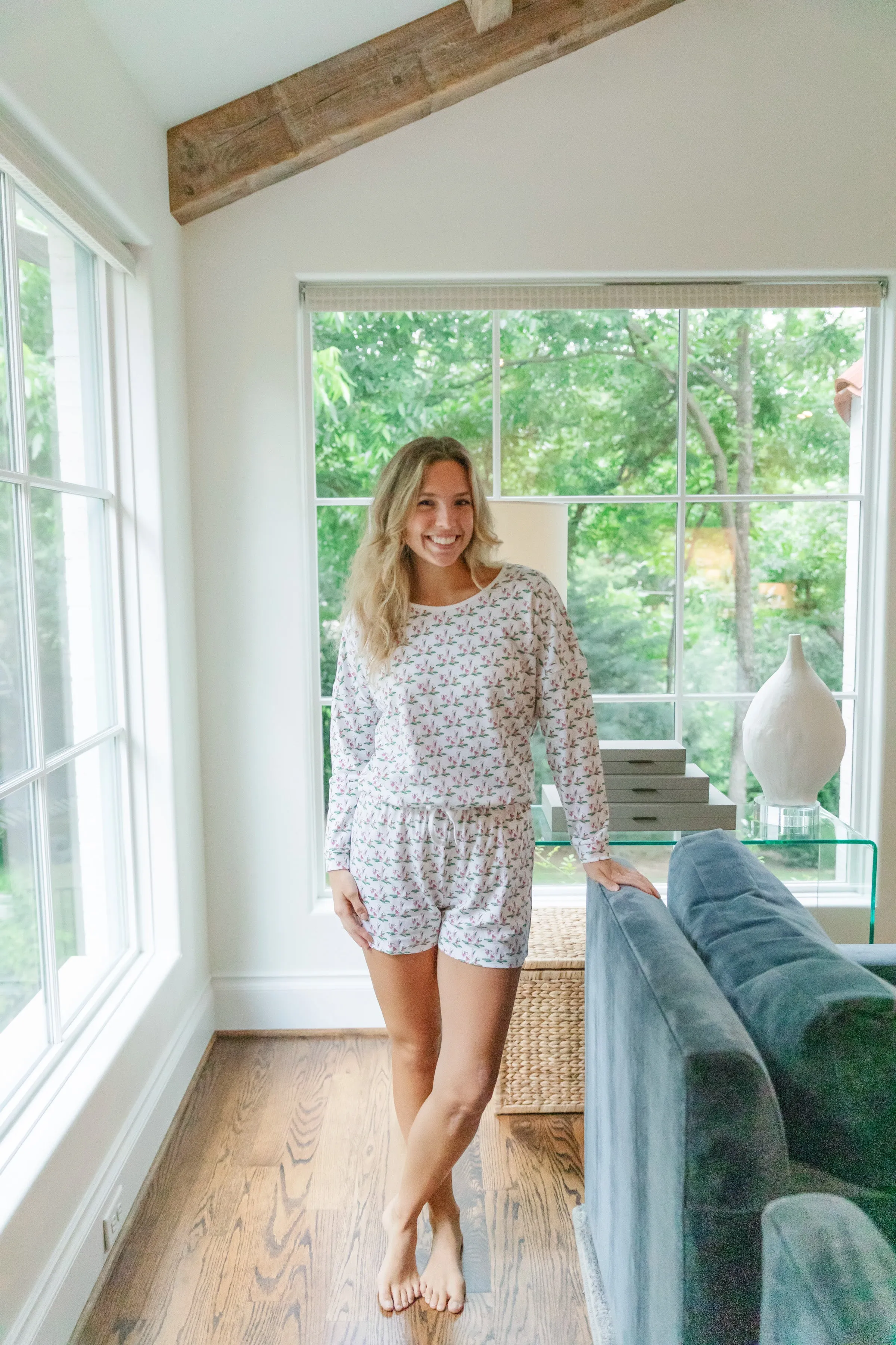 Anna Women's Longsleeve Short Set - Merry Little Cocktails sold by Lila and Hayes product image thumbnail 3