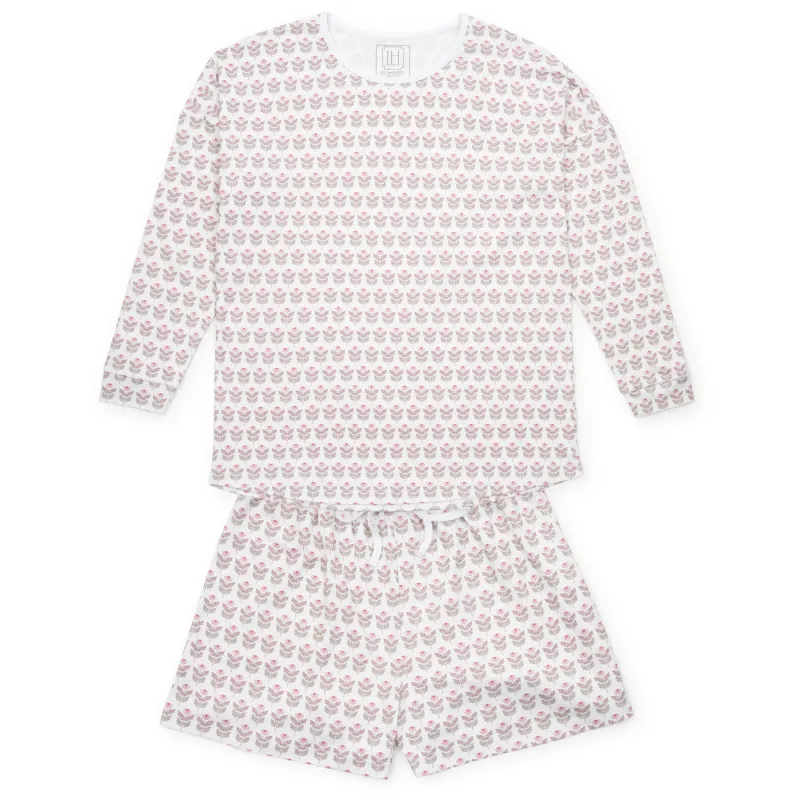 Anna Women's Longsleeve Top Short Set - Berkshire Batik Floral sold by Lila and Hayes