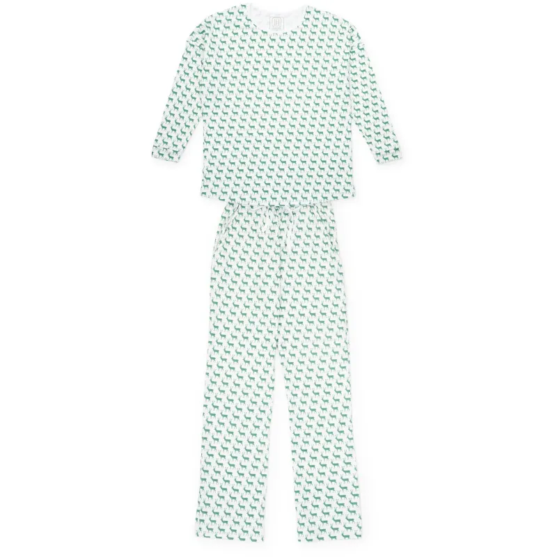 Audrey Women's Longsleeve Top Pant Set - Woodland Deer sold by Lila and Hayes