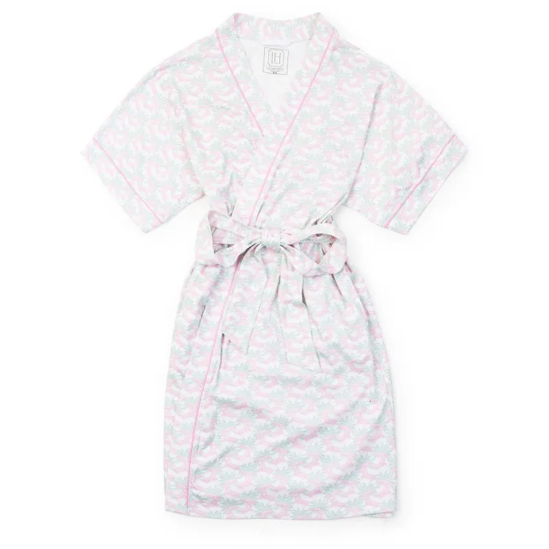 Mamie Women's Short Sleeve Spa Wrap Poolside Palms made by Lila and Hayes