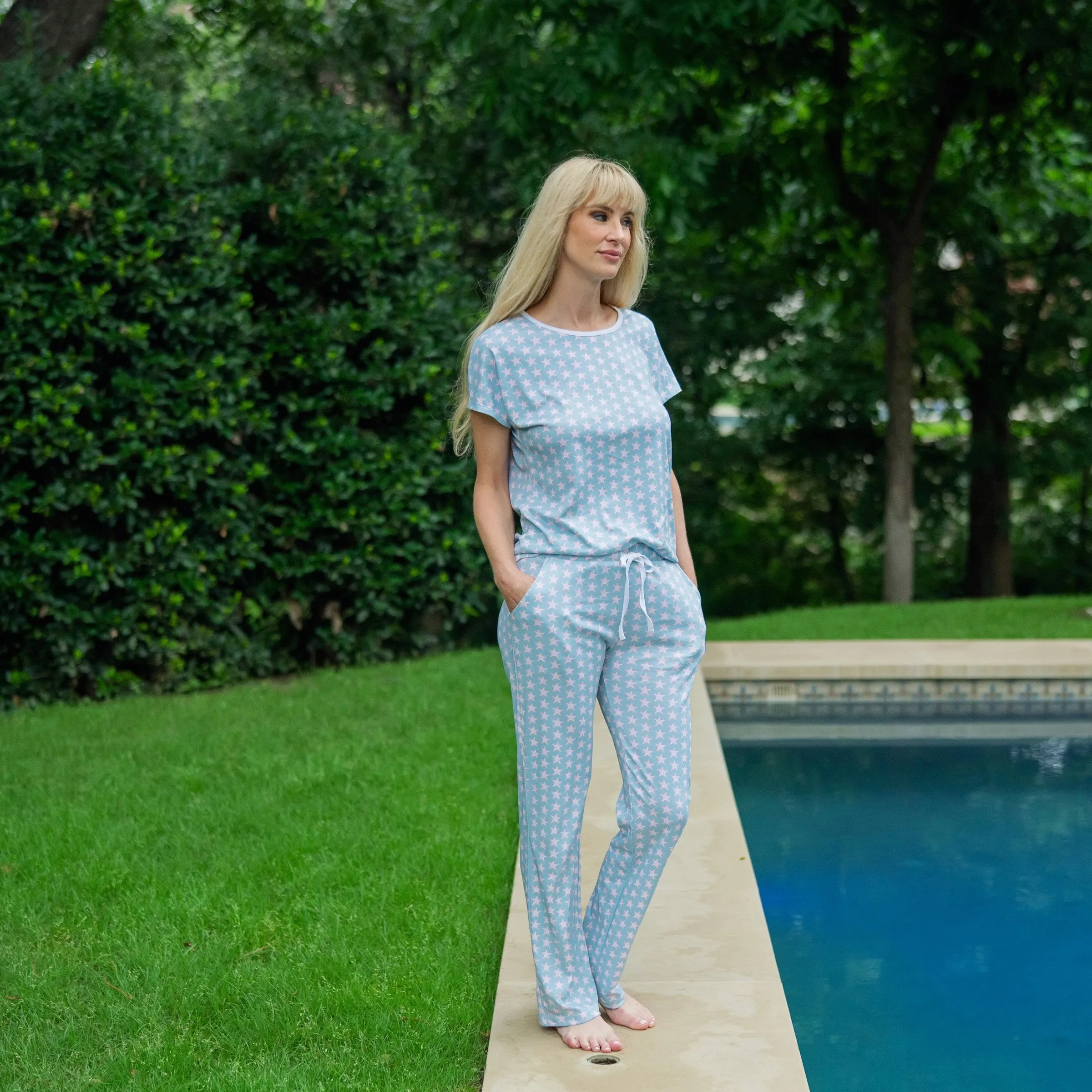 Marcia Women's Pajama Pant Set - Seaside Starfish sold by Lila and Hayes product image thumbnail 3