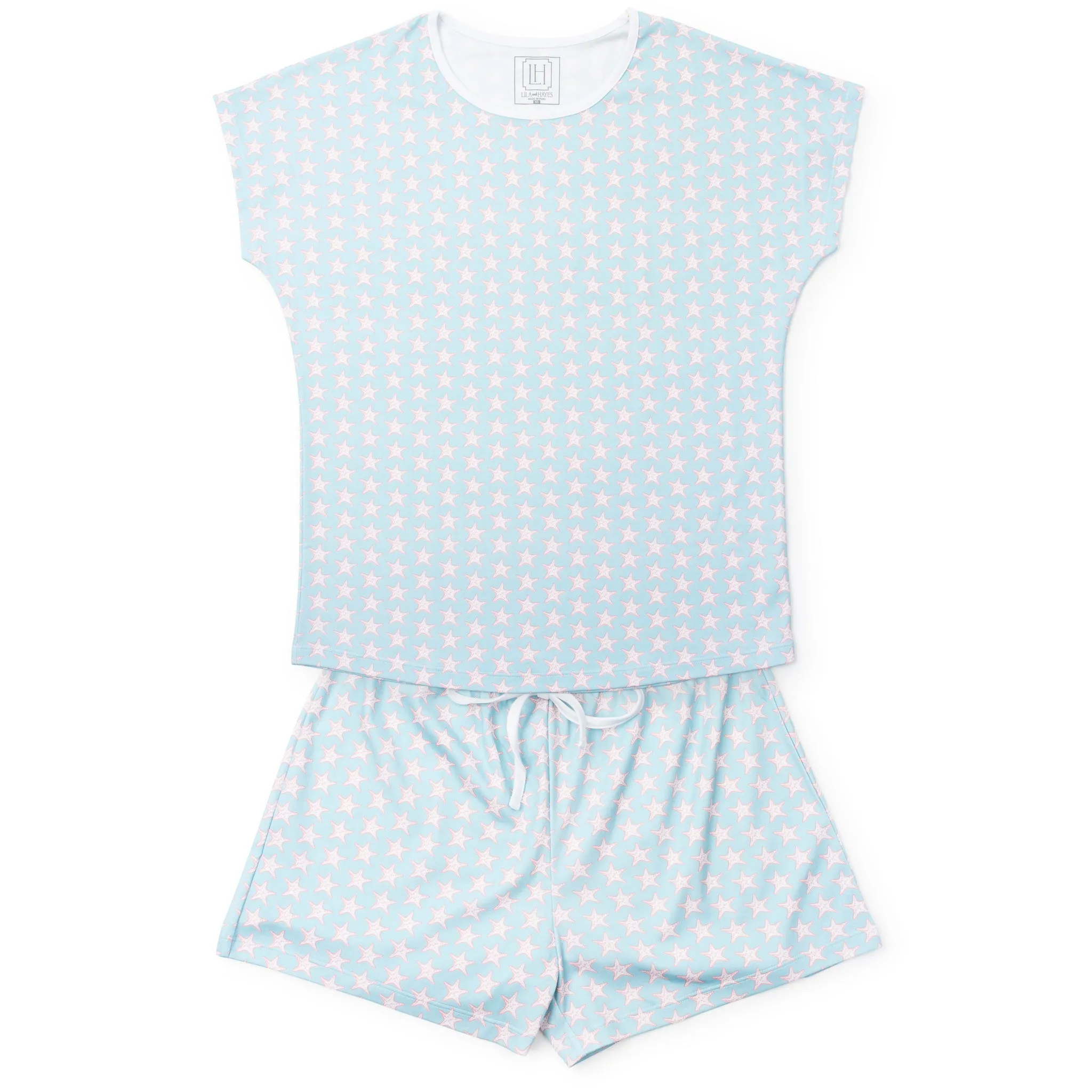 Riley Women's Pajama Short Set - Seaside Starfish sold by Lila and Hayes