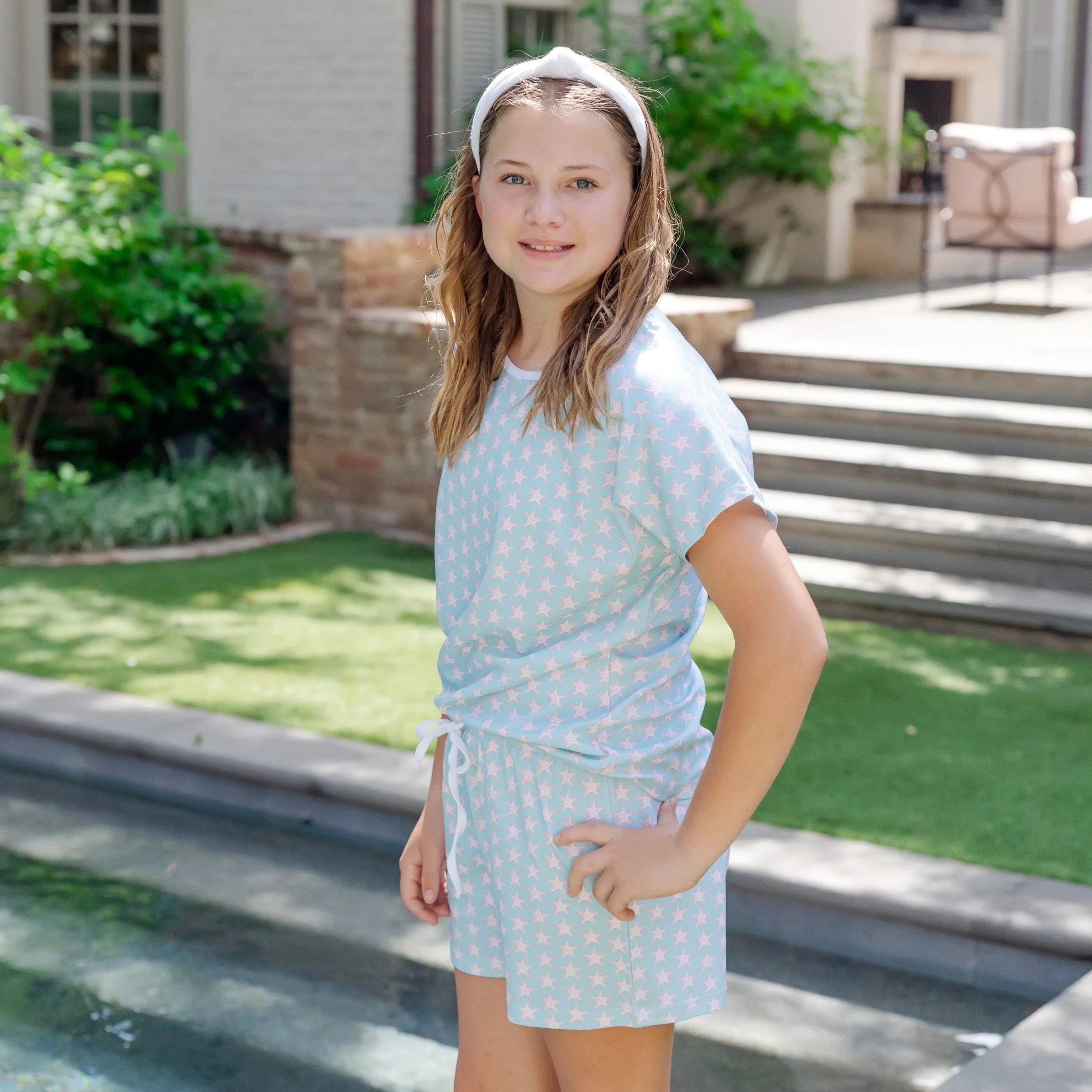 Riley Women's Pajama Short Set - Seaside Starfish sold by Lila and Hayes product image thumbnail 5