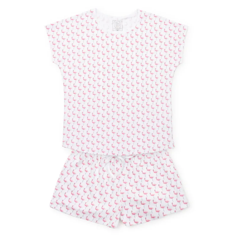 SALE Riley Women's Pima Cotton Pajama Short Set - Fabulous Flamingos sold by Lila and Hayes