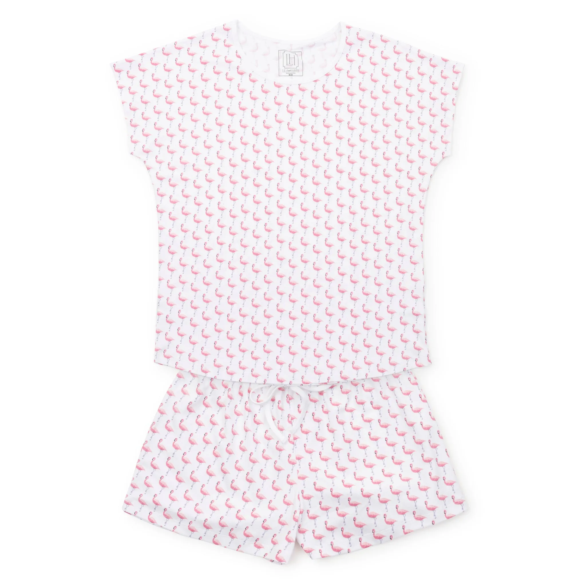 SALE Riley Women's Pima Cotton Pajama Short Set - Fabulous Flamingos sold by Lila and Hayes